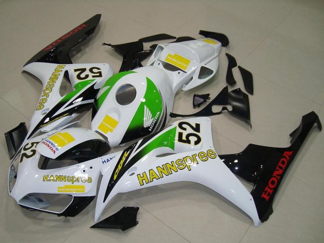 Lojas Carenagens Moto Honda CBR1000RR 2006-2007 - Branco Verde Amarelo Preto Brilhante Hannspree 52