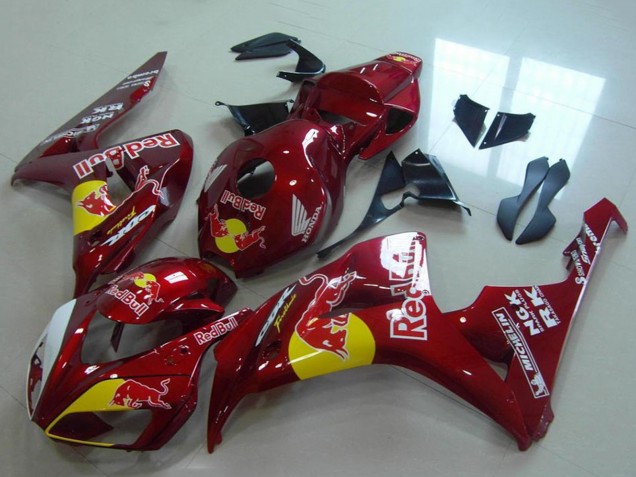 Lojas Carenagens Moto Honda CBR1000RR 2006-2007 - Vermelho Amarelo Branco Red Bull