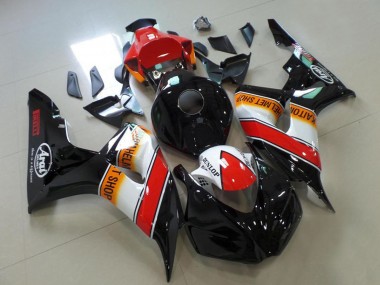 Lojas Carenagens Moto Honda CBR1000RR 2006-2007 - Vermelho Branco Laranja Preto Brilhante Corrida