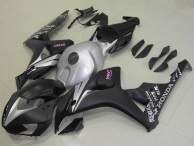 Lojas Kits Carenagem Moto Honda CBR1000RR 2006-2007 - Prata Preto Fosco