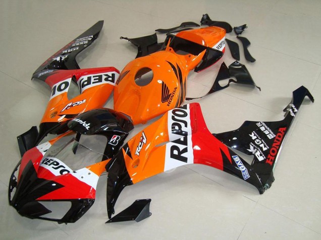 Lojas Carenagens Moto Honda CBR1000RR 2006-2007 - Laranja Branco Vermelho Preto Brilhante New Repsol