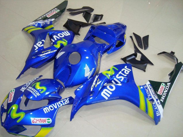 Lojas Carenagens Moto Honda CBR1000RR 2006-2007 - Azul Verde MoviStar Castrol