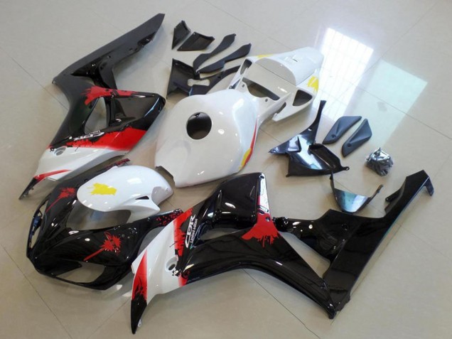 Lojas Carenagem Moto Honda CBR1000RR 2006-2007 - Branco Vermelho Preto Brilhante