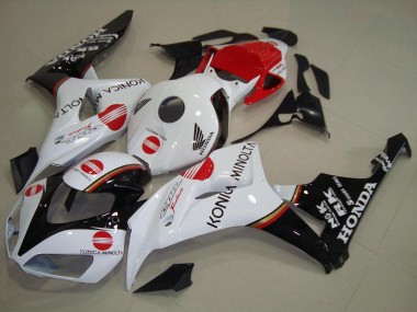Lojas Carenagem Moto Honda CBR1000RR 2006-2007 - Branco Vermelho Preto Brilhante Konica Minolta