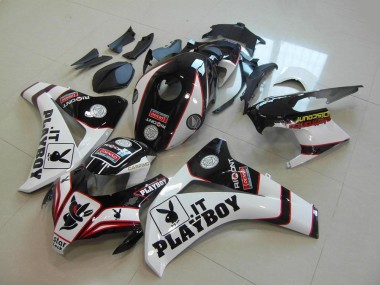 Lojas Carenagens Moto Honda CBR1000RR 2008-2011 - Branco Vermelho Preto Brilhante Playboy