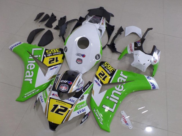 Lojas Carenagens Moto Honda CBR1000RR 2008-2011 - Branco Verde Amarelo Preto Brilhante Linhaar 12