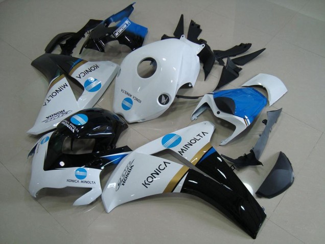 Lojas Carenagens Moto Honda CBR1000RR 2008-2011 - Branco Azul Preto Brilhante Konica Minolta