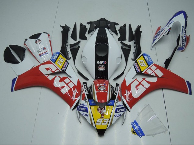 Lojas Carenagens Moto Honda CBR1000RR 2008-2011 - Branco Vermelho Amarelo Preto Givi 93