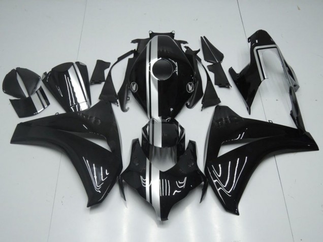 Lojas Carenagens Moto Honda CBR1000RR 2008-2011 - Preto Brilhante Prata Listra