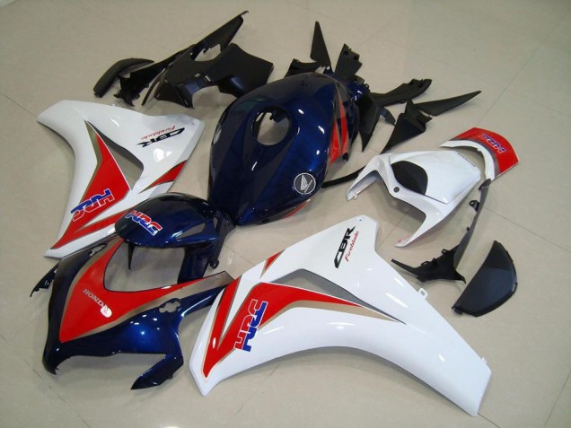 Lojas Carenagens Moto Honda CBR1000RR 2008-2011 - Branco Vermelho Azul HRC