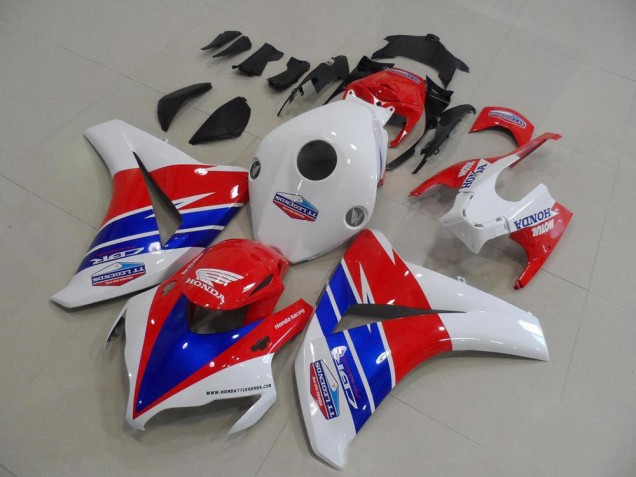 Lojas Carenagens Moto Honda CBR1000RR 2008-2011 - Branco Vermelho Azul TT Legends Motul