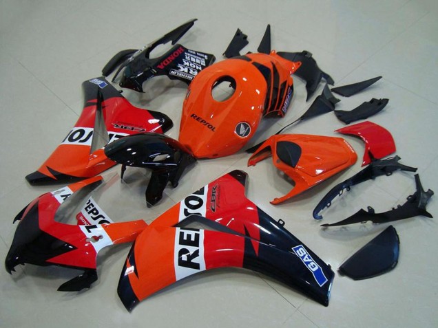 Lojas Carenagens ABS Honda CBR1000RR 2008-2011 - Laranja Branco Vermelho Preto Brilhante Repsol