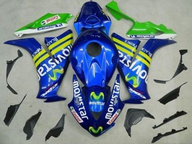 Lojas Carenagens Moto Honda CBR1000RR 2012-2016 - Azul Amarelo Verde MoviStar Castrol
