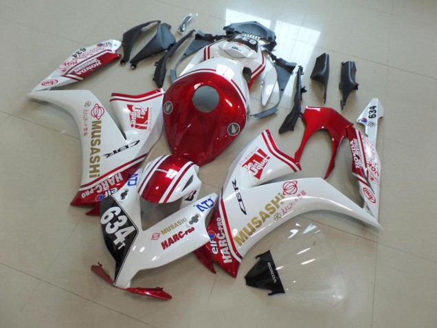 Lojas Carenagens Moto Honda CBR1000RR 2012-2016 - Branco Vermelho Musashi 634