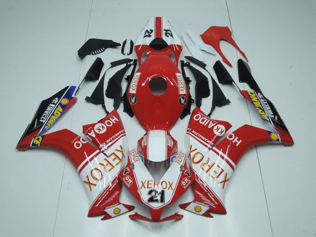 Lojas Carenagens Moto Honda CBR1000RR 2012-2016 - Branco Vermelho Preto Brilhante Xerox 21