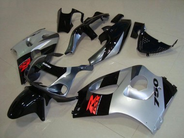 Lojas Carenagens Moto Suzuki GSXR 750 1996-2000 - Preto Brilhante Prata