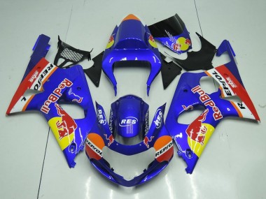 Lojas Carenagens Moto Suzuki GSXR 1000 2000-2002 - Azul Amarelo Red Bull Repsol