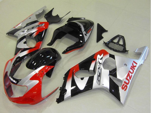Lojas Carenagens Moto Suzuki GSXR 1000 2000-2002 - Prata Vermelho Preto Brilhante