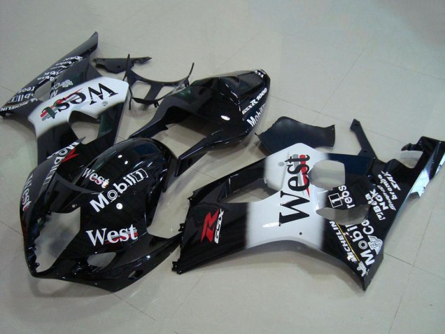 Lojas Carenagens Moto Suzuki GSXR 1000 2003-2004 - Preto Brilhante Branco West Vermelho