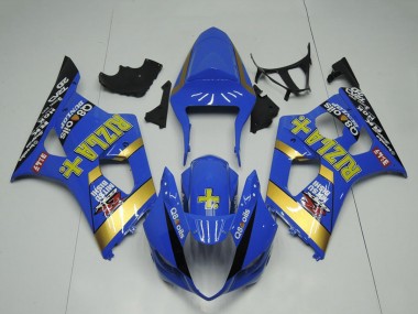 Lojas Carenagem Moto Suzuki GSXR 1000 2003-2004 - Azul Ouro Preto Rizla