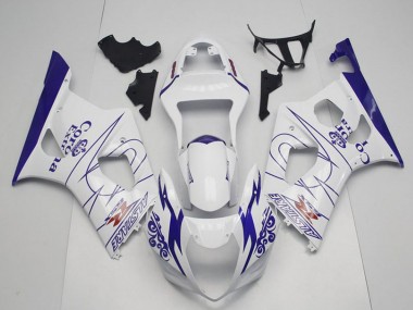 Lojas Carenagens Moto Suzuki GSXR 1000 2003-2004 - Branco Azul Corona Alstare