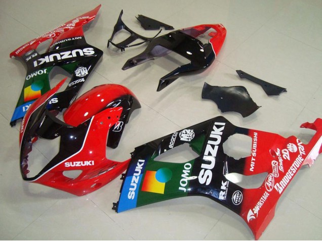 Lojas Carenagens Moto Suzuki GSXR 1000 2003-2004 - Vermelho Preto Azul Verde JOMO Pepephone