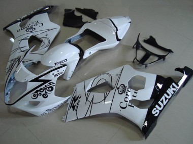 Lojas Carenagens Moto Suzuki GSXR 1000 2003-2004 - Branco Preto Corona