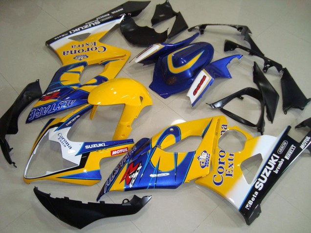 Lojas Carenagens Moto Suzuki GSXR 1000 2005-2006 - Amarelo Branco Preto Corona