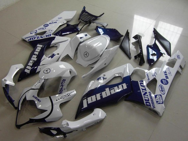 Lojas Carenagens Moto Suzuki GSXR 1000 2005-2006 - Branco Azul Escuro Jordan
