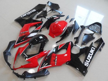 Lojas Carenagens Moto Suzuki GSXR 1000 2005-2006 - Vermelho Preto Brilhante OEM Estilo