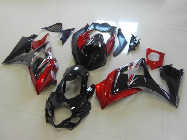Lojas Carenagens Moto Suzuki GSXR 1000 2007-2008 - Vermelho Preto Brilhante No Decal