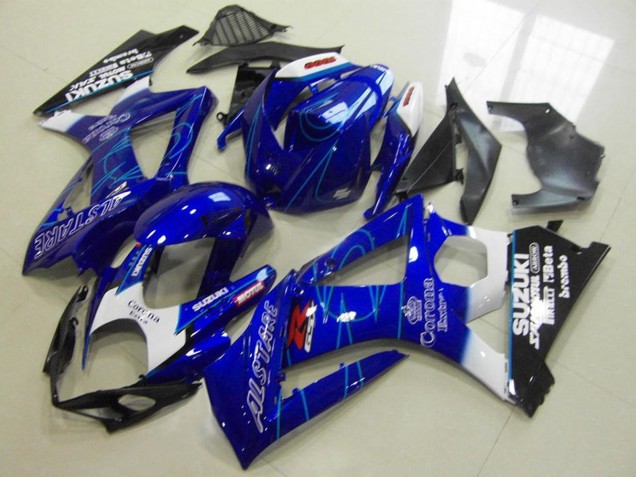 Lojas Carenagem Moto Suzuki GSXR 1000 2007-2008 - Azul Branco Preto Corona