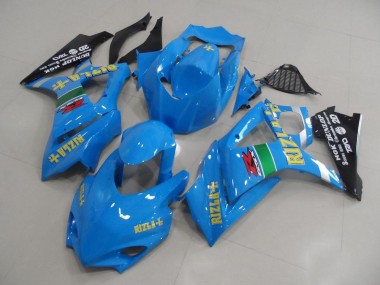 Lojas Carenagens Moto Suzuki GSXR 1000 2007-2008 - Azul Amarelo Preto Rizla Corrida