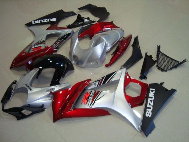 Lojas Carenagens Moto Suzuki GSXR 1000 2007-2008 - Vermelho Prata Preto Brilhante