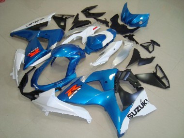Lojas Carenagens Moto Suzuki GSXR 1000 2009-2016 - Azul Claro Branco Preto OEM Estilo
