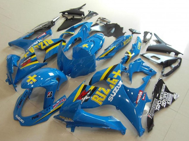 Lojas Carenagens Moto Suzuki GSXR 1000 2009-2016 - Azul Amarelo Rizla Hopper Motul