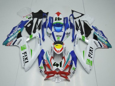 Lojas Carenagens Moto Suzuki GSXR 1000 2009-2016 - Branco Azul Vermelho Amarelo Verde Fixi 41