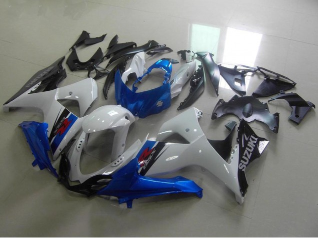 Lojas Carenagens Moto Suzuki GSXR 1000 2009-2016 - Branco Azul Preto OEM Estilo