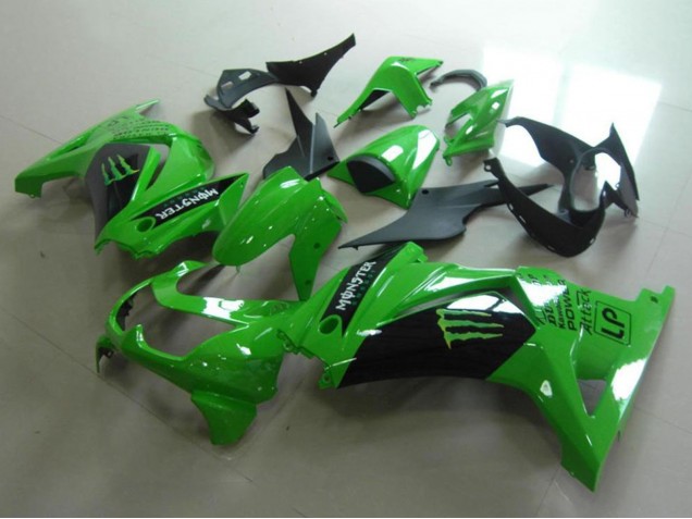 Lojas Carenagens Moto Kawasaki ZX250R 2008-2012 - Verde Preto Brilhante Monstro