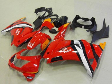 Lojas Carenagens Moto Kawasaki ZX250R 2008-2012 - Vermelho Laranja Branco Preto Eva Corrida