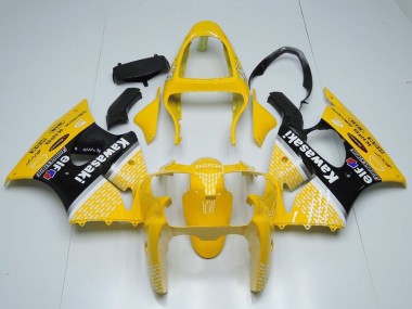 Lojas Carenagens Moto Kawasaki ZX6R 2000-2002 - Amarelo Branco Preto Elf Bridgestone