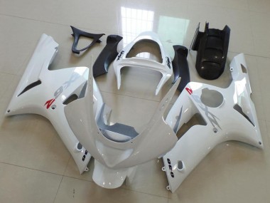 Lojas Carenagens Moto Kawasaki ZX6R 2003-2004 - Branco Prata Decalques