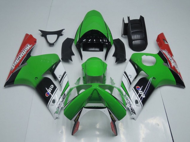 Lojas Carenagens Moto Kawasaki ZX6R 2003-2004 - Verde Branco Preto Vermelho Motocard