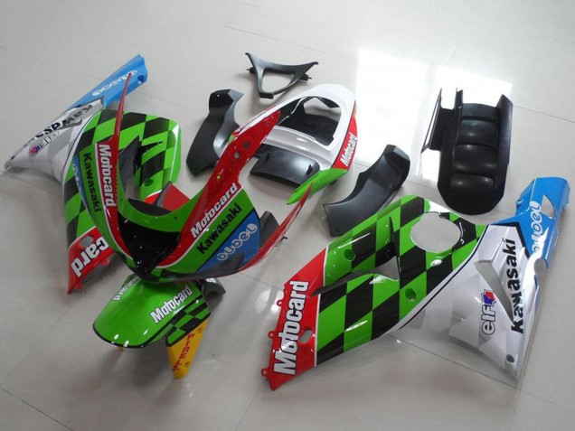 Lojas Carenagens Moto Kawasaki ZX6R 2003-2004 - Branco Vermelho Verde Azul Preto Motocard