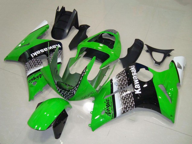 Lojas Carenagem Moto Kawasaki ZX6R 2003-2004 - Verde Branco Preto