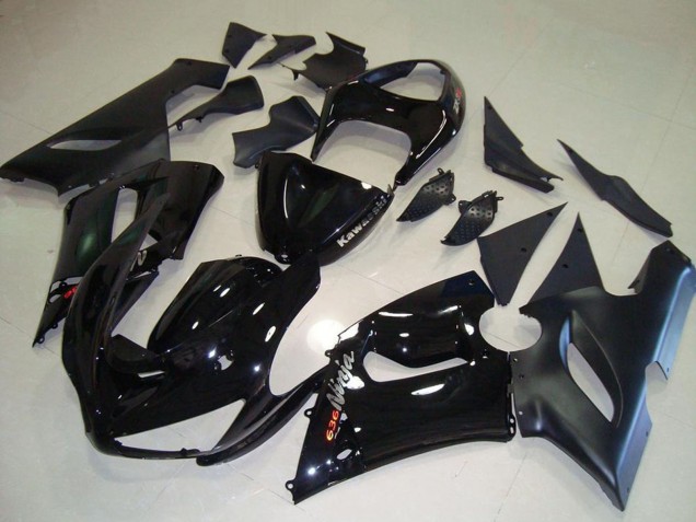 Lojas Carenagens Moto Kawasaki ZX6R 2005-2006 - Preto Brilhante Preto Fosco Prata Vermelho