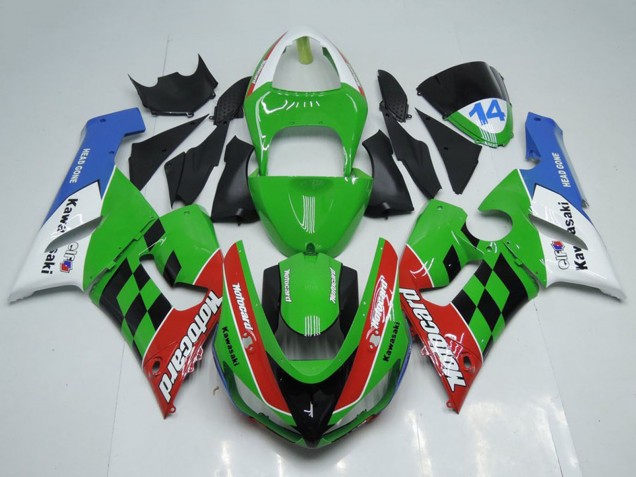 Lojas Carenagens Moto Kawasaki ZX6R 2005-2006 - Branco Verde Vermelho Azul Preto Motocard
