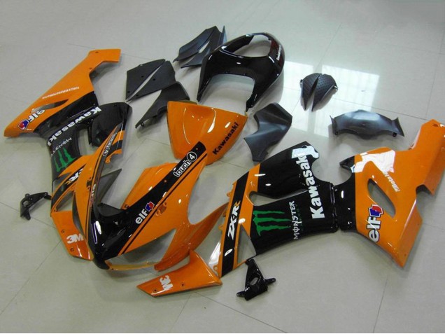 Lojas Carenagens Moto Kawasaki ZX6R 2005-2006 - Laranja Preto Verde Monstro