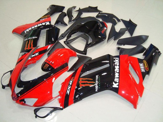 Lojas Carenagens Moto Kawasaki ZX6R 2007-2008 - Monstro In Vermelho