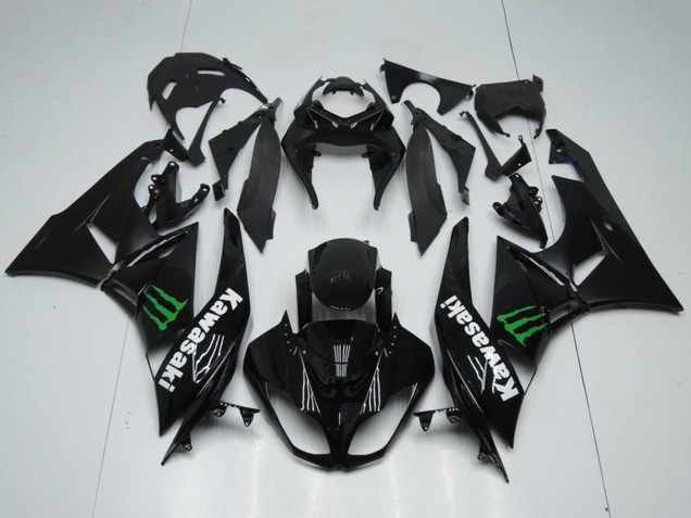 Lojas Carenagens Moto Kawasaki ZX6R 2009-2012 - Preto Brilhante Verde Monstro